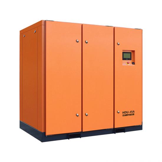HUADA HDU45A oil-free twin-screw vacuum pump 45kW 2700m3/h for solar lamination and CNC vacuum holding